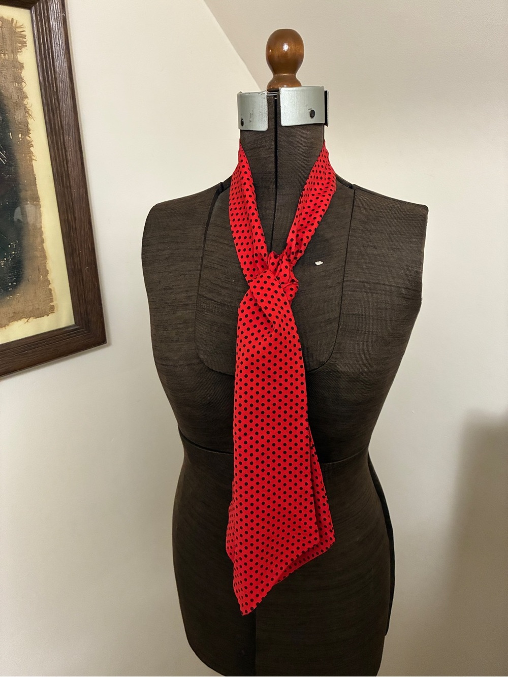 Vintage Red Polka Dot Neck Scarf